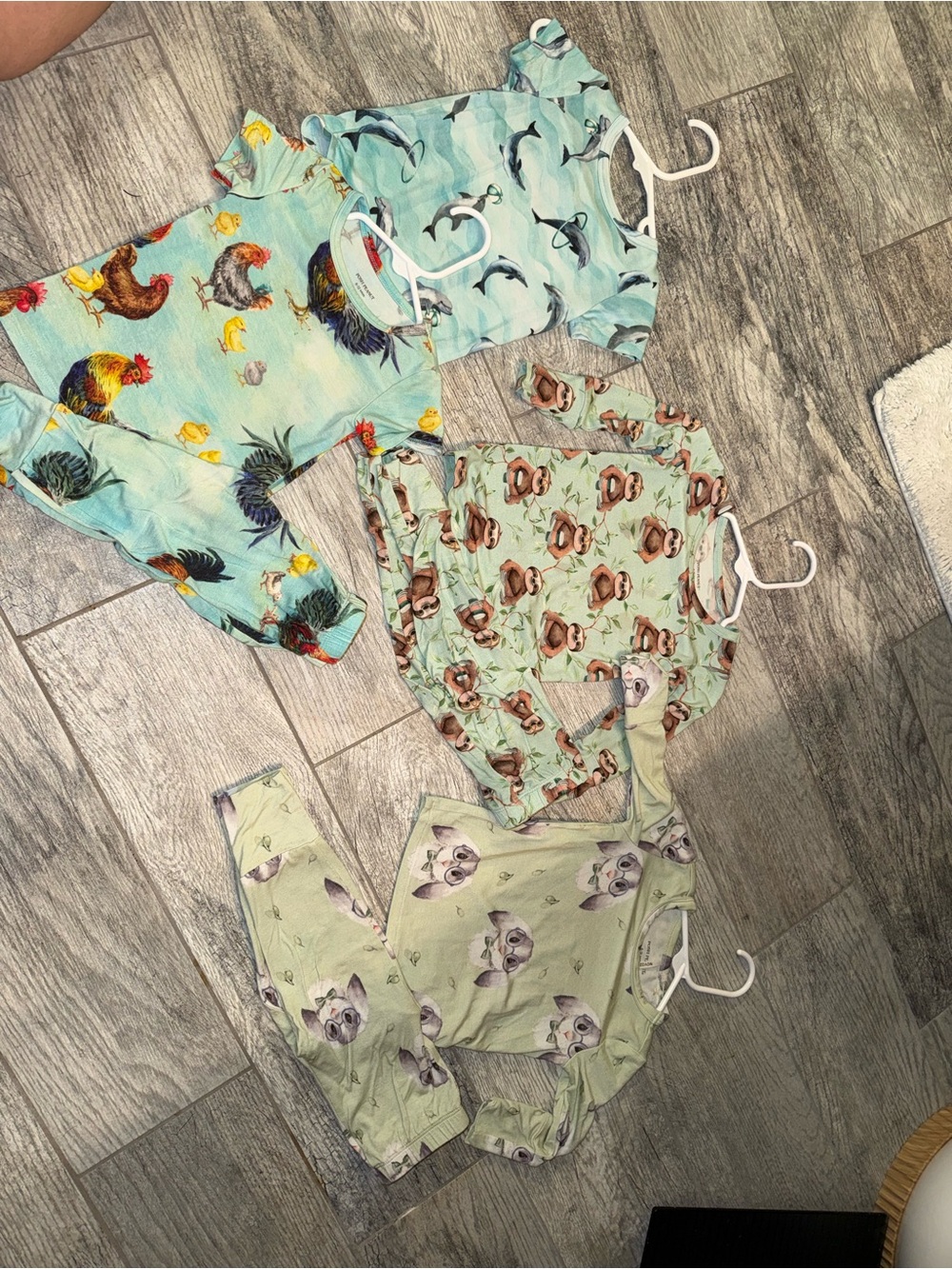 Posh Peanut Mint Animal Print Matching Kids Sets